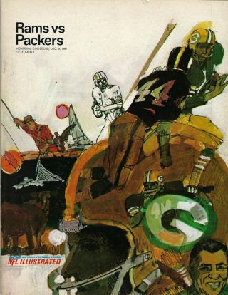 1967 12/9 Football Program Green Bay Packers Los Angeles Rams,  Gabriel 3 Td Vg