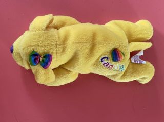 Vintage Lisa Frank Beanie Baby Candy Puppy Dog Fantastic Beans Plush Toy