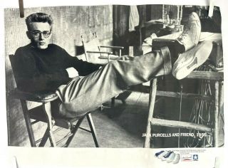 Vintage Converse Jack Purcell And Friend James Dean Poster 23 X 17 Stein Rare