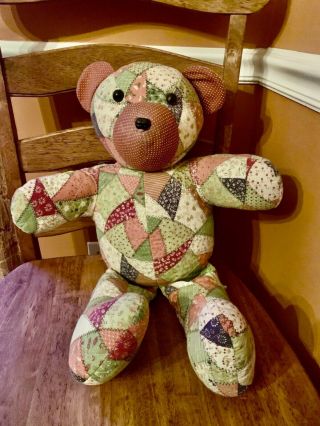 Large Gently - Vintage Handmade Quilted Teddy Bear