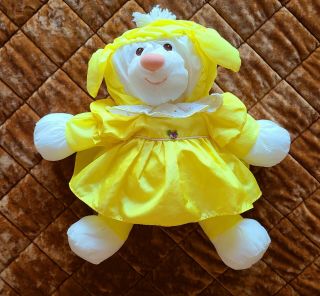 Puffalump Yellow Lamb In Dress Fisher Price Plush 1986 Vintage Stuffed 15 "