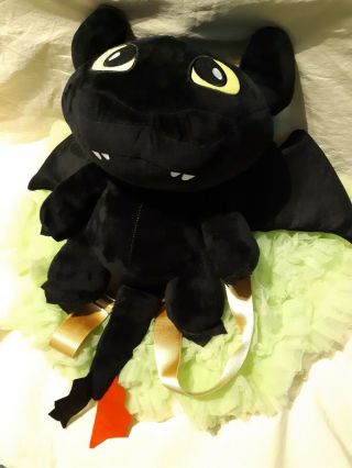Dreamworks How To Train Your Dragon 2 Toothless Plush Stuffed Modified Bag 14 "