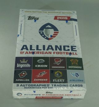 2019 Topps Alliance Of American Football Wax Pack Box 24 Packs
