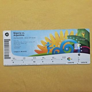 FIFA World Cup 2014 (Brazil) Ticket - Match 43 Nigeria vs Argentina 3
