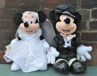 Mickey And Minnie Mouse Wedding Couple / Bride And Groom Soft Toys