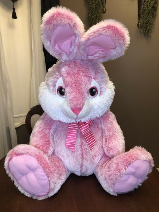 Dan Dee Pink Rabbit Easter Bunny Plush Stuffed Animal Toy Big Eyes Large 27 "