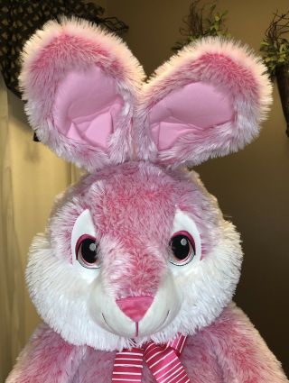 DAN DEE Pink Rabbit Easter Bunny Plush Stuffed Animal Toy BIG EYES Large 27 