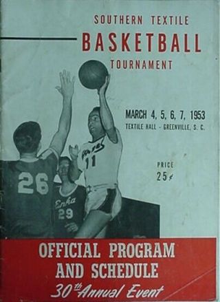 1953 Southern Textile Basketball Tournament Program (textile Hall,  Greenville,  Sc