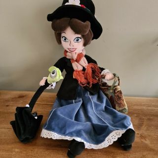 Disney Store 21 " Mary Poppins With Bag & Umbrella Soft Toy Plush Doll