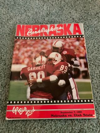 1991 Nebraska Cornhuskers V Utah State Aggies Football Program 9/7