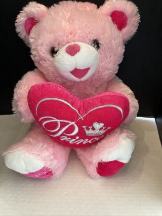 Dan Dee Large Pink Plush Princess Bear Heart Sweetheart Teddy 20 " Stuffed 2019