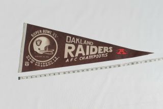 Vintage Oakland Raiders Pennant Flag Bowl Xv 1981 Afc Champions Orlean