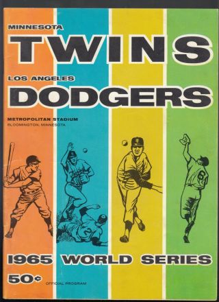 1965 Minnesota Twins Los Angeles Dodgers World Series Program Scored Game 1