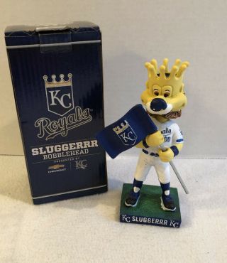 2018 Kansas City Royals Sga Bobblehead Mascot Slugger W/ Box Kc Mlb Sluggerr