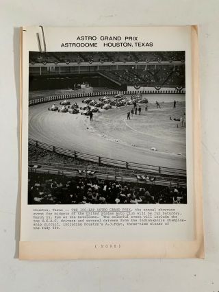 1972 Astro Grand Prix Car Race Press Photo Astrodome Aj Foyt,  Johnny Rutherford