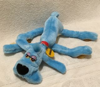 Rare Vintage Dakin Foofur Phil Mendez Suction Cup Plush Stuffed Animal Blue Dog