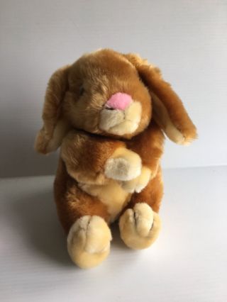 Dan Dee Brown Golden Bunny Rabbit Pink Nose Plush Stuffed Animal