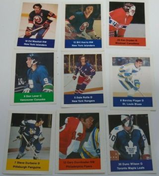 Loblaws / Save Easy Nhl Action Players 1974 - 75 9 Player Stamps