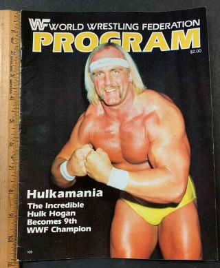 1984 World Wrestling Federation Program Hulk Hogan Becomes 9th Champion