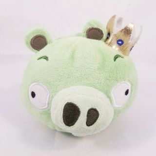 Commonwealth Angry Birds 5 " Green King Pig W/ Gold Crown Plush Toy - No Sound