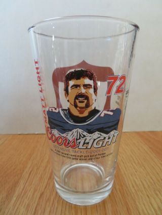 2004 " The Fu " Matt Light No.  72 England Patriots Coors Light 6 " Beer Glass