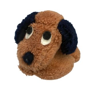 Vintage Kamar Tiny Puppy Dog Plush Stuffed Animal 7 " Brown Sad Eyes Old Worn