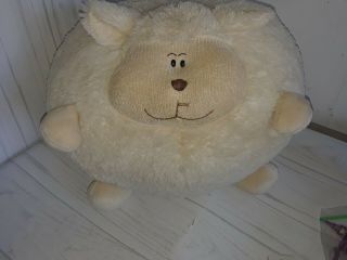 15 Inch American Mills Sheep Plush Stuffed Animal Round Pillow Horns.  Squishy.