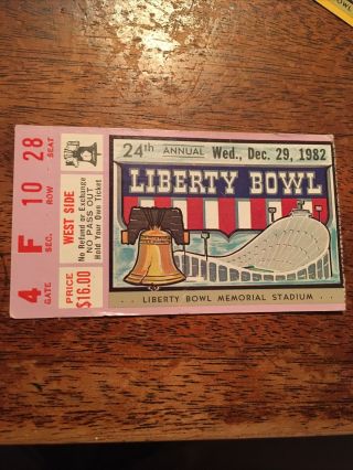 1982 Liberty Bowl Football Ticket Stub Alabama Illinois Bear Bryant Last Game