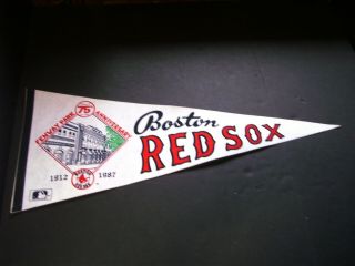 Vintage Mlb Baseball Boston Red Sox 1987 Fenway Park 75th Full Sized Pennant