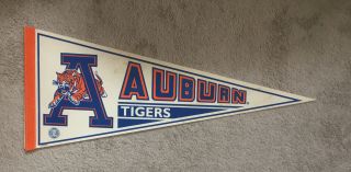 Vintage Auburn University Tigers 30” X 12” Felt Orange,  Blue & White Pennant