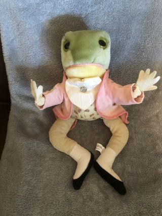 Vintage Beatrix Potter Jeremy Fisher Frog Plush 14” Eden Toys Doll Frog