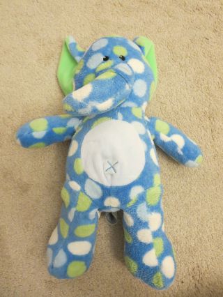 Elephant Blue Polka Dot Plush Stuffed Animal By First Impressions 14 Inch
