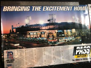 Detroit Tiger Stadium 1996 Picture Schedule Poster By Pass Sports - Exterior View