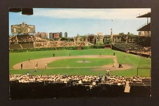 Vintage 1960s Chicago Cubs Wrigley Field Baseball Rare Postcard Ck177