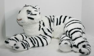 Ikea Onskad White Siberian Snow Tiger Large Plush Stuffed Toy 24 ",  Stitched Eyes