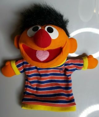 Vtg Sesame Street 10 " Ernie Plush Hand Puppet By Applause 14059