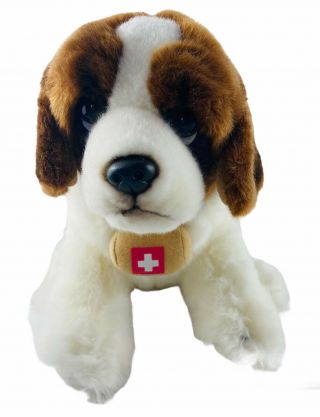 Toys R Us St Bernard Puppy Dog Medic Barrel 2013 Plush Realistic Stuffed Euc