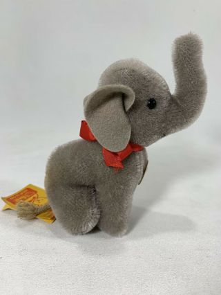Steiff “jumbo” Elephant (1305/12) W/ Tag,  Button,  And Wash Instructions - Mohair