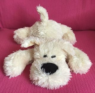 Giftworks Cream Shaggy Terrier Dog With Big Nose Floppy Soft Plush Toy 17”