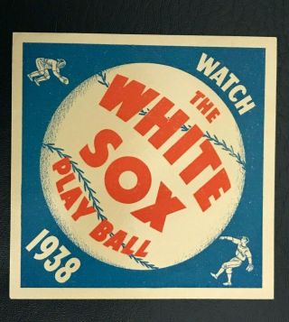 Rare Chicago White Sox 1938 Home Schedule Decal That Were Made For Store Windows