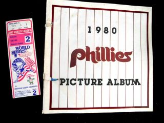 1980 World Series Ticket Stub/ 1980 Phillies Picture Album
