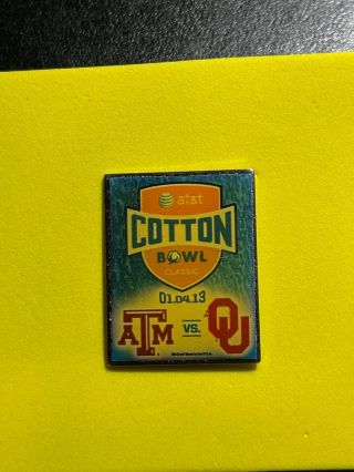 Oklahoma Sooners Vs Texas A & M 2013 Cotton Bowl Pin Rare