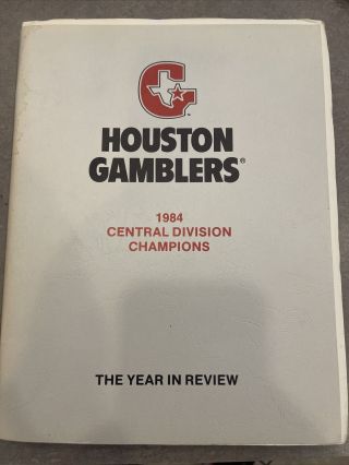 1984 Usfl Houston Gamblers Season In Review Media Guide
