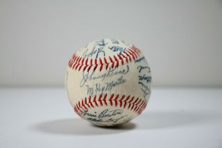 Yankees Stamped Ball Signed Team Baseball Mickey Mantle