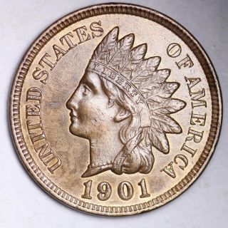 1901 Indian Head Small Cent Choice Bu E121 Rnt