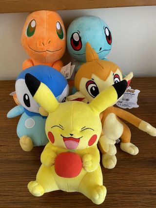Pokemon Plush Bundle - Large - Pikachu,  Charmander,  Squirtle And More