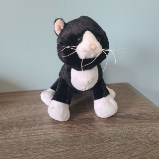 Webkinz Tuxedo Cat Ganz Cat Kitty Black No Code Smoke Plush Stuffed Animal