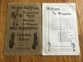 1942 Wisconsin High School - Basketball Tourney Program - Iola - Port Edwards - Amherst 3