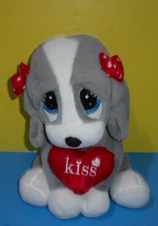 Dandee Dan Dee Sad Sam & Honey Plush Honey Dog 11 " Red Kiss Heart Stuffed Animal