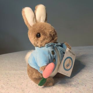 Eden Toys Peter Rabbit Beatrix Potter Plush Doll Toy W Carrot Vintage Tag